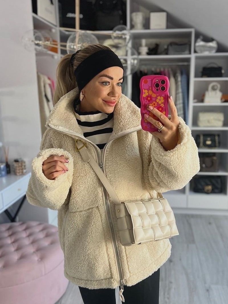 Manteau laine col roulé