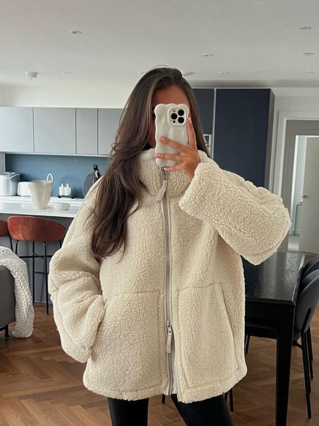 Manteau laine col roulé
