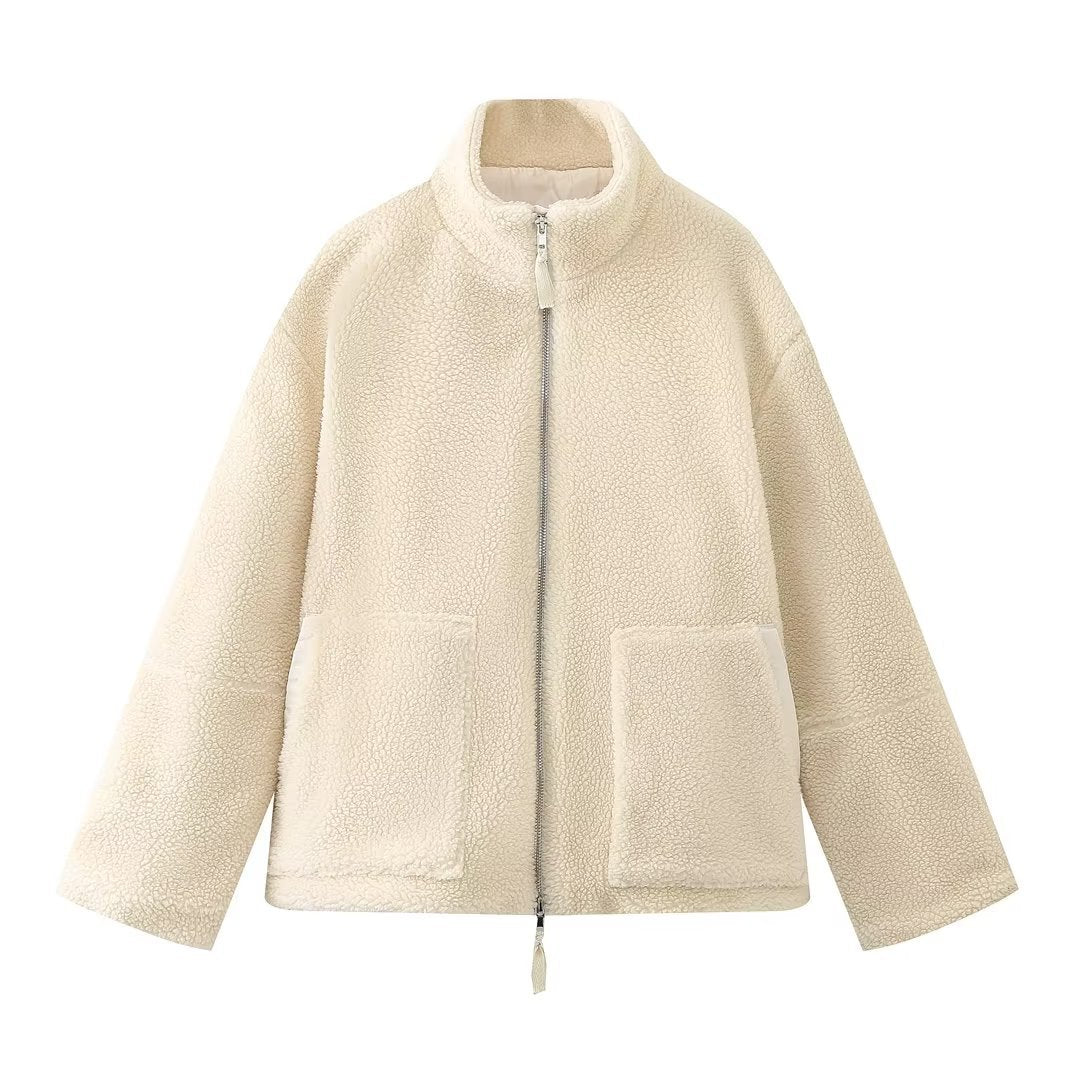 Manteau laine col roulé