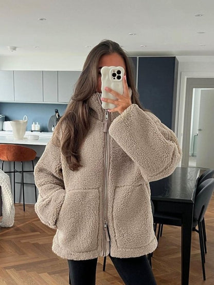 Manteau laine col roulé