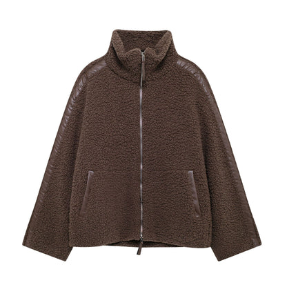 Manteau laine col roulé